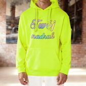 Bluza z kapturem zielony neon z Twoim nadrukiem - Kangaroo M