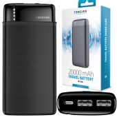 Powerbank 20000 mAh wskaźnik naładowania diodowy przenośna ładowarka czarna