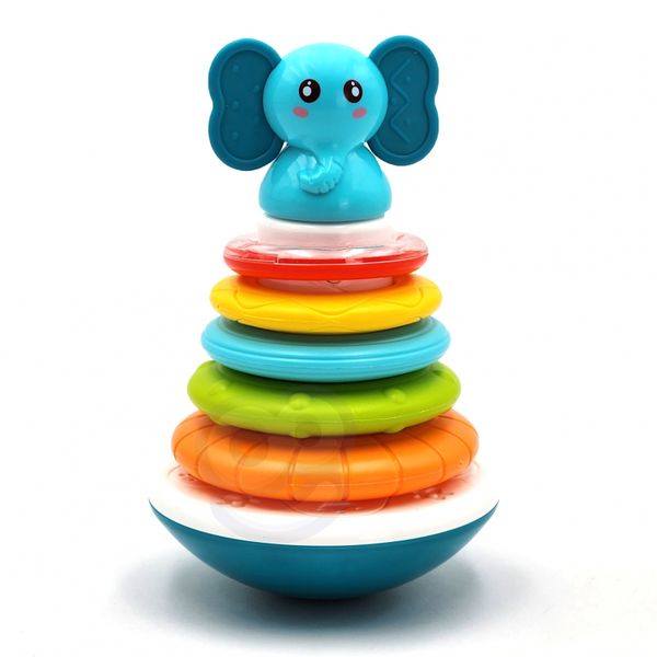 WOOPIE BABY Piramida Wieża Interaktywna Słonik z Obręczami Grzechotka zdjęcie 7