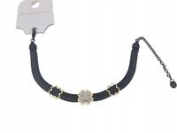 Modna bransoletka trzy koniczynki cyrkonie kolor czarny