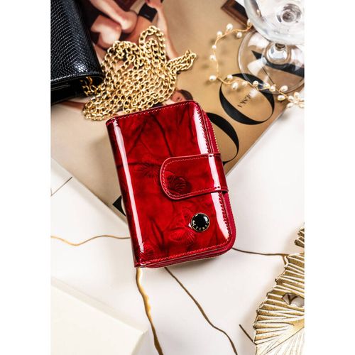 portfel damski z ochroną rfid czerwony na karty - peterson na Arena.pl