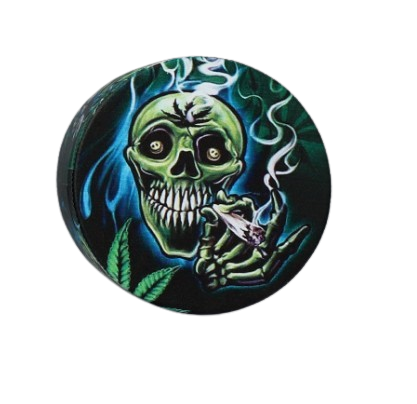 Grinder Młynek do Tytoniu Zielona Czaszka z Jointem i Niebieskim Dymem na Arena.pl