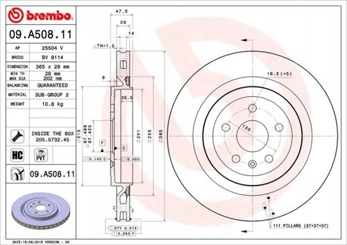 TARCZA HAM TYL 365X28 V BREMBO na Arena.pl