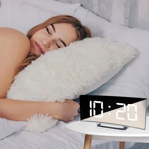 ZEGAR ELEKTRONICZNY BUDZIK LUSTRO STOJĄCY WYŚWIETLACZ LED TERMOMETR na Arena.pl