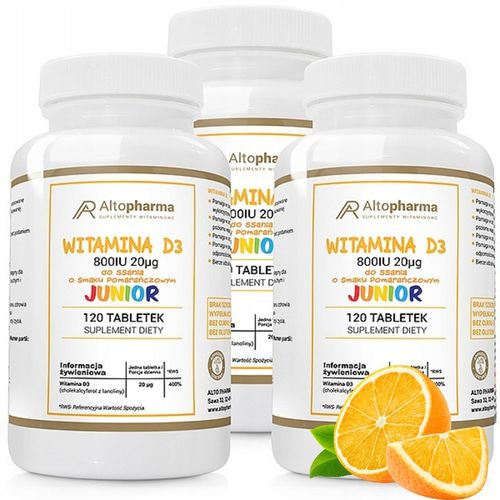 WITAMINA D3 800IU 20µg DLA DZIECI DO SSANIA 3x120t na Arena.pl