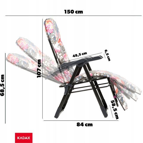 FOTEL LEŻAK OGRODOWY PLAŻOWY SKŁADANY PODNÓŻEK zdjęcie 2