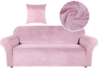 POKROWIEC NA KANAPĘ SOFĘ NAROŻNIK ELASTYCZNY WELUR 235-300 JASNY RÓŻ