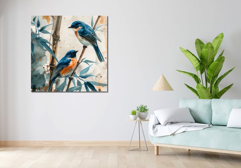 Obraz 100x100cm Trzy Ptaki zdjęcie 2