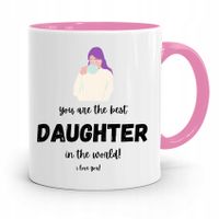 Kubek Różowy Prezent Dla Córki Best Daughter Z Nadrukiem Ze Zdjęciem