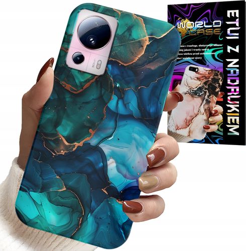 ETUI DO XIAOMI 13 LITE - NIEBIESKO ZIELONY MARMUREK PLECKI WZORY na Arena.pl
