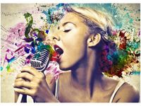 50X70CM PIOSENKARKA OBRAZ POKOJU DREWNINE