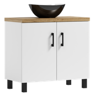 Szafka łazienkowa ROCO 60 biały/dąb craft złoty z umywalką Eliza C (W3)