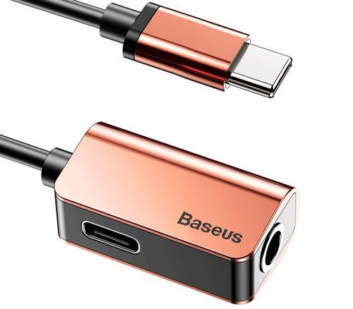Baseus przejściówka adapter USB Type-C mini jack złoty na Arena.pl