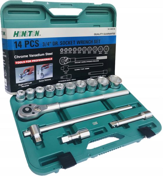 HONITON Klucze nasadowe 3/4” 14 elem 6-kt zdjęcie 2