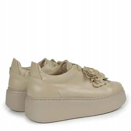 Beżowe półbuty sneakersy Carinii B10025-T43 skóra platforma modne r.39 na Arena.pl