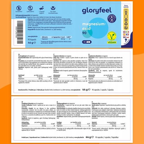 TLENEK MAGNEZU 250mg - MAGNEZ SKURCZE 90 kapsułek STRES gloryfeel na Arena.pl