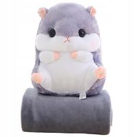 CHOMIK PLUSZOWY PRZYTULANKA PLUSZAK MIŚ PODUSZKA Z KOCEM MASKOTKA DUŻY 40CM