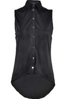 Bluzka, koronka, szyfon, czarna - 40 / L