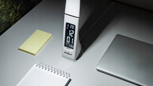 Lampka na biurko biurkowa LED nocna regulacja budzik LCD 7W USB Rebel na Arena.pl