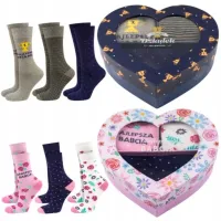 ZESTAW PREZENTOWY SOXO KOLOROWE SKARPETKI PREZENT NA DZIEŃ BABCI I DZIADKA
