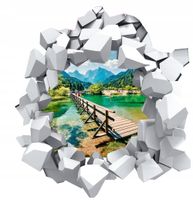 NAKLEJKI na ścianę Dziura w ścianie ścienne most