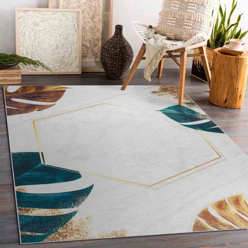 RUG/LU/ARLEN/LEAVES1/WHITE+GOLD/80x150 na Arena.pl