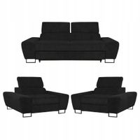 Zestaw mebli wypoczynkowych salon Savio Sofa 2os fotele czarny Family Meble