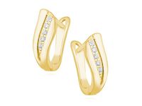 Eleganckie klasyczne pozłacane srebrne kolczyki z cyrkoniami srebro 925 Z1139D_G