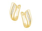 Eleganckie klasyczne pozłacane srebrne kolczyki z cyrkoniami srebro 925 Z1139D_G