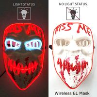 Maska LED neonowa straszna żółta – style 1