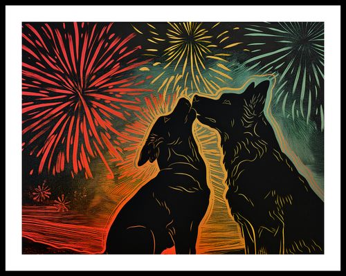 Plakat 65x50cm Psi Uścisk na Arena.pl