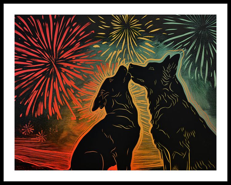 Plakat 65x50cm Psi Uścisk zdjęcie 3