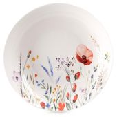 Talerz Obiadowy Duży Głęboki na Obiad Zupę Porcelanowy Kwiaty Maki 600 ml