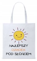 Dla Dziadka Na Prezent Torba Eco Biała Shopper Z Nadrukiem Ze Zdjęciem
