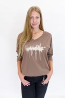 Fango Bawełniana Bluzka Damska z Efektem Farby UNI