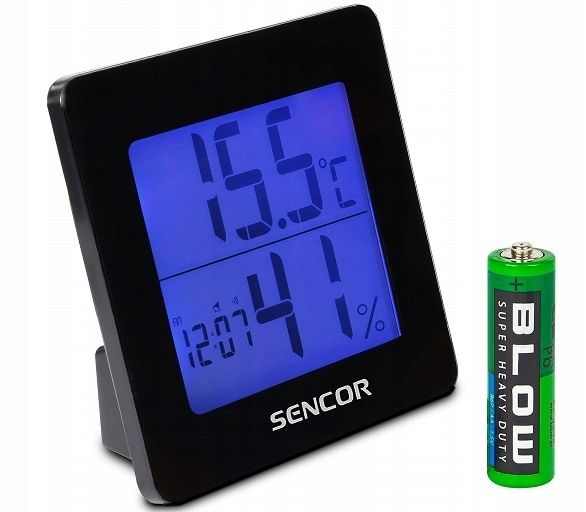 TERMOMETR POKOJOWY WILGOTNOŚCIOMIERZ ZEGAREK LCD + GRATIS zdjęcie 1