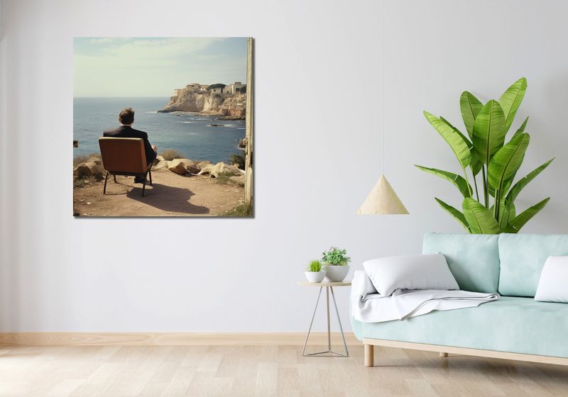 Obraz 100x100cm Samotna Nadmorska Konfrontacja zdjęcie 2