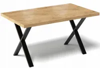 STÓŁ DO KUCHNI JADALNI SALONU METALOWE NOGI X LOFTOWY 135x65CM DĄB LANCELOT