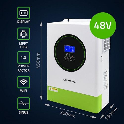QOLTEC INWERTER SOLARNY 6200W 48V BMS MPPT WIFI OFF-GRID zdjęcie 8