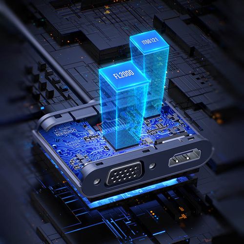 przejściówka adapter usb - hdmi + vga szara na Arena.pl