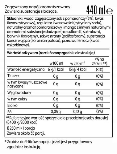 Zestaw Syrop koncentrat SodaStream ORANGE MANGO 6x440 ml + Torba GRATIS na Arena.pl