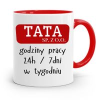 Kubek Czerwony Dla Taty Ojca Tata Sp. Z.o.o Z Nadrukiem Ze Zdjęciem