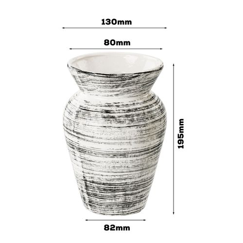 Wazon Ceramiczny Baryłka  Biały czarny flakon na Arena.pl