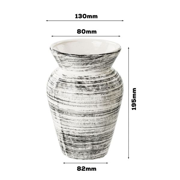 Wazon Ceramiczny Baryłka  Biały czarny flakon zdjęcie 2