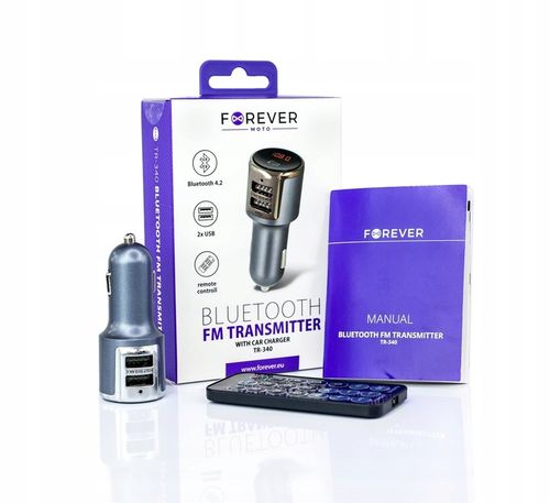 Forever transmiter FM Bluetooth TR-340 srebrny na Arena.pl