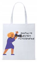 Dla Fotografa Fotografki Torba Eco Biała Shopper Z Nadrukiem Ze Zdjęciem