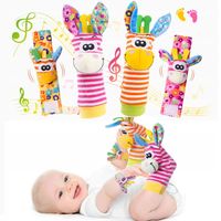 GRZECHOTKI DLA NIEMOWLĄT SKARPETKI OPASKI NA RĄCZKI GRZECHOTKA 4 szt.