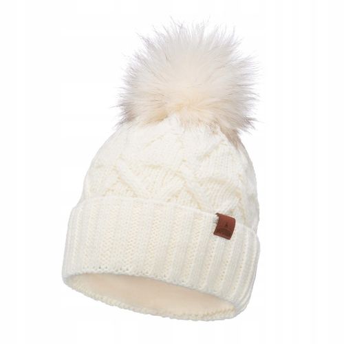 Czapka zimowa damska z pomponem + komin Ecru na Arena.pl