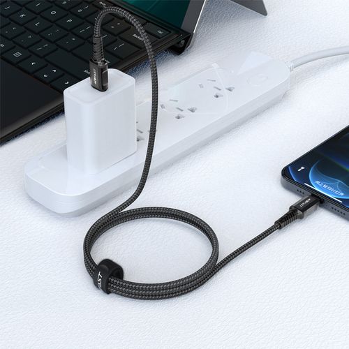kabel przewód mfi do iphone usb-c - lightning 30w 3a 1.2m czarny na Arena.pl