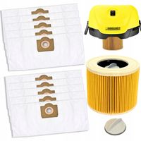 10x SYNTETYCZNE WORKI + FILTR PUREY DO ODKURZACZA KARCHER WD3 3.200 SE4002